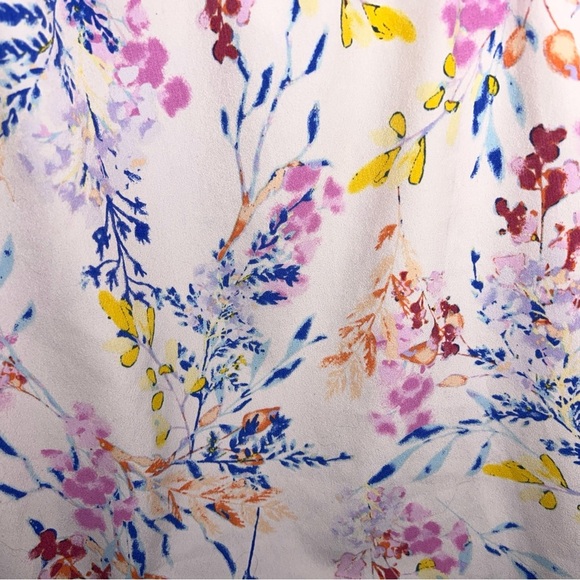 Small Y2K Era Cato Floral Blouse Top One Shoulder Asymmetrical White Pink Blue - Picture 8 of 14